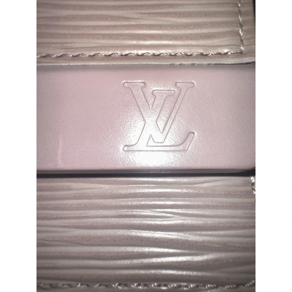 Vintage Louis Vuitton Biarritz Shoulder Bag Epi Leather Gray Violet Small RARE‎